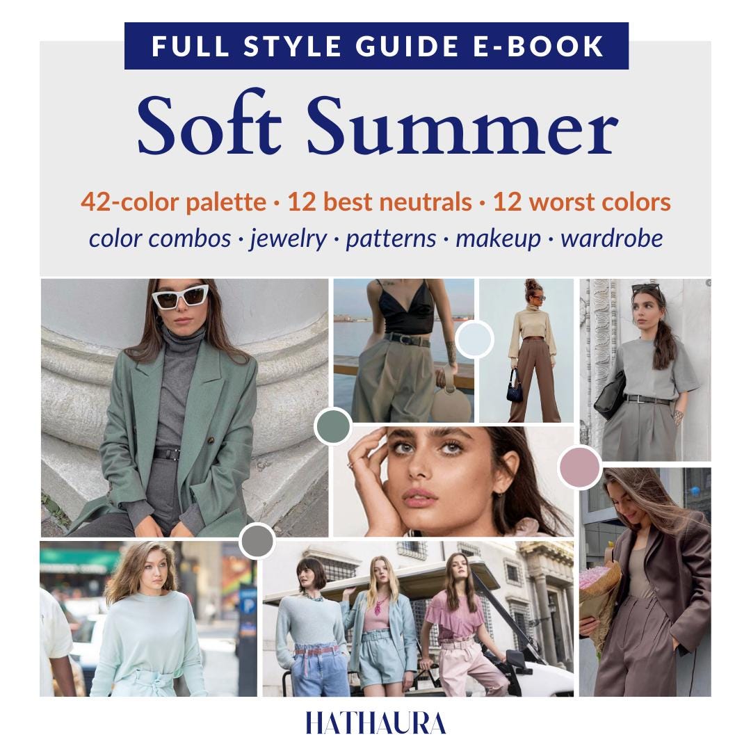 Soft Summer Guide Makeup Palette Hair Color Wardrobe Ideas Color Swatches Personal Stylist Ebook