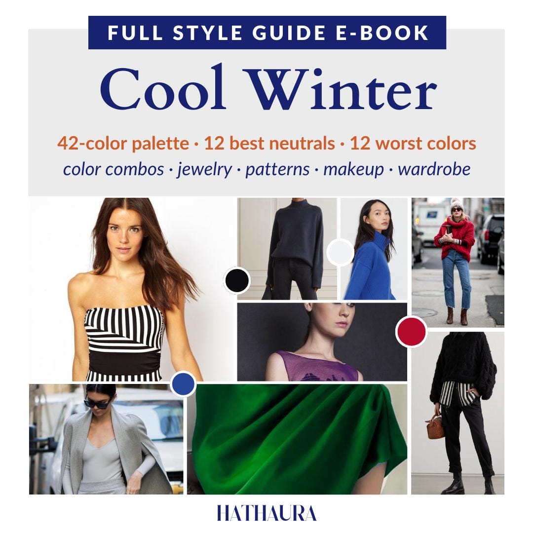 Cool Winter Guide Makeup Palette Hair Color Wardrobe Ideas Color Swatches Personal Stylist Ebook