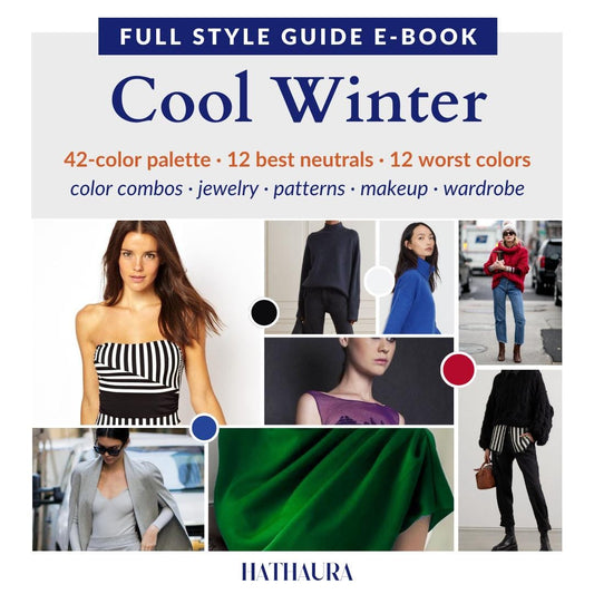 Cool Winter Guide Makeup Palette Hair Color Wardrobe Ideas Color Swatches Personal Stylist Ebook