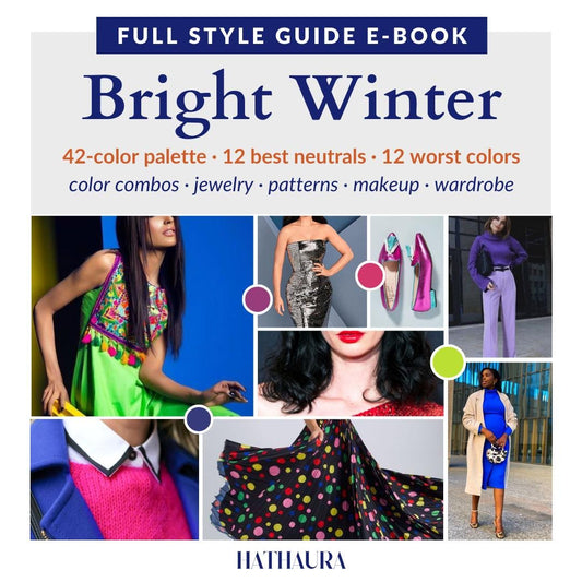 Bright Winter Guide Makeup Palette Hair Color Wardrobe Ideas Color Swatches Personal Stylist Ebook